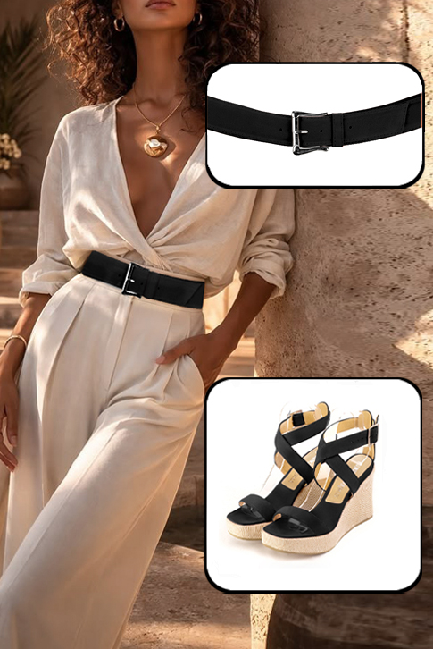 Women's matt black elegant fully open cross straps sandals. .  - Top view